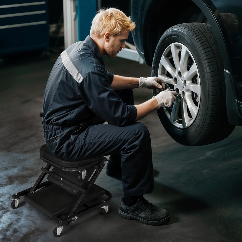 Banco de trabajo plegable de 3 - Garage Creeper Roller reseña y precio