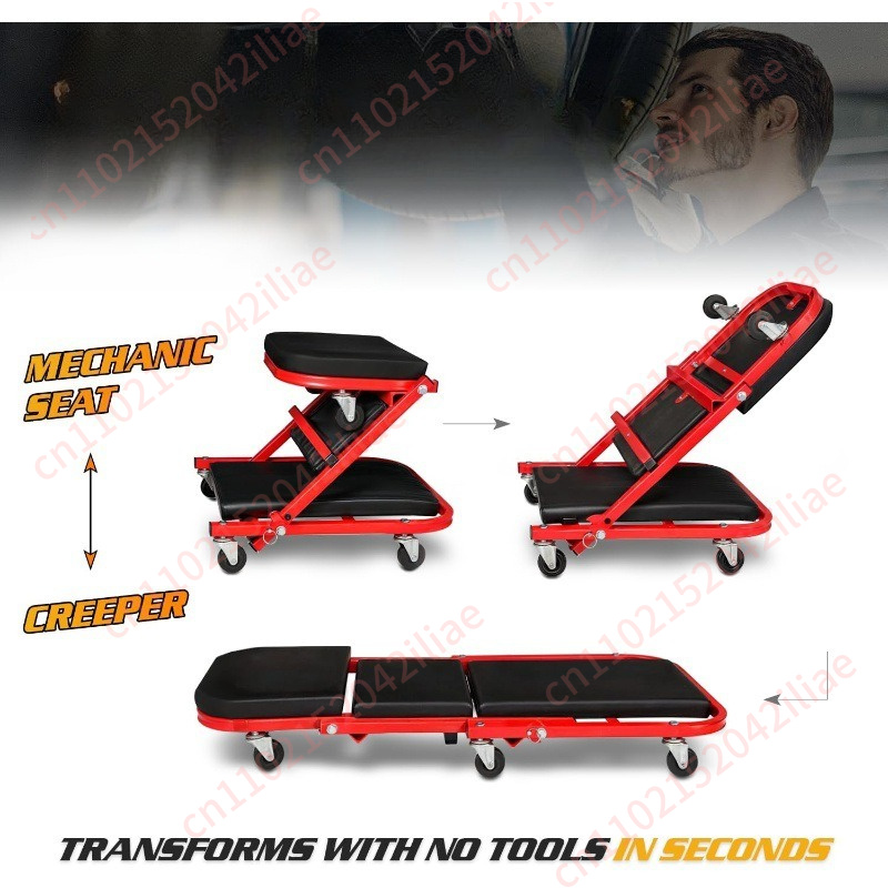 Cama de taller plegable de 36  - Garage Creeper Roller reseña y precio