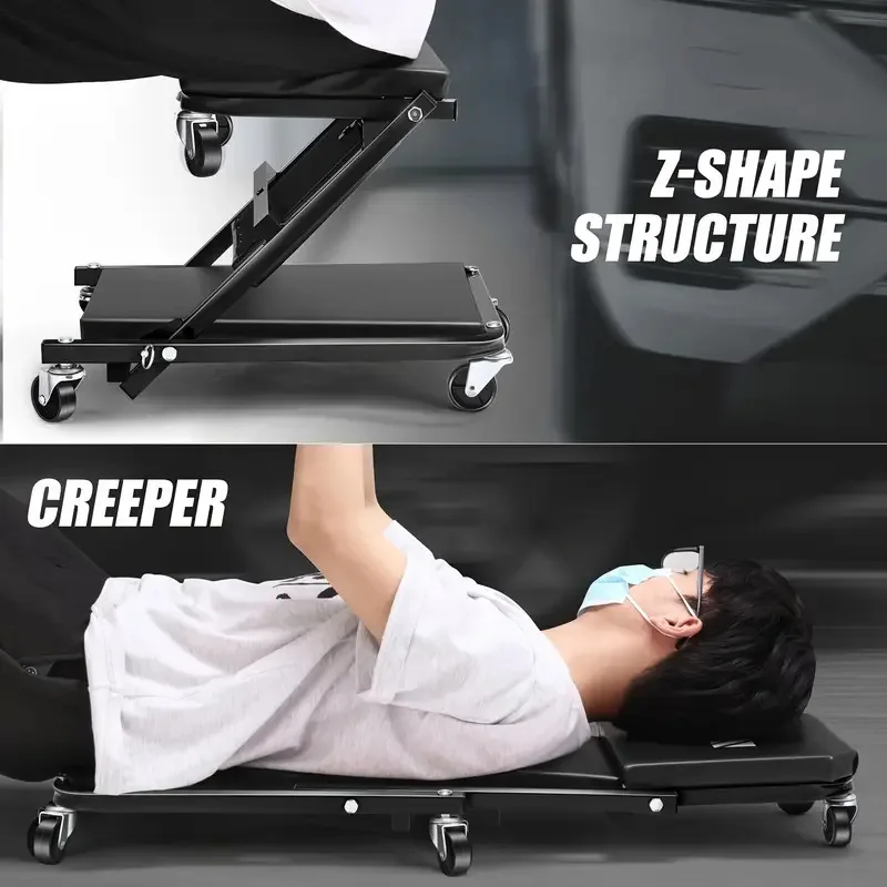 Asiento de taller plegable con - Garage Creeper Roller reseña y precio